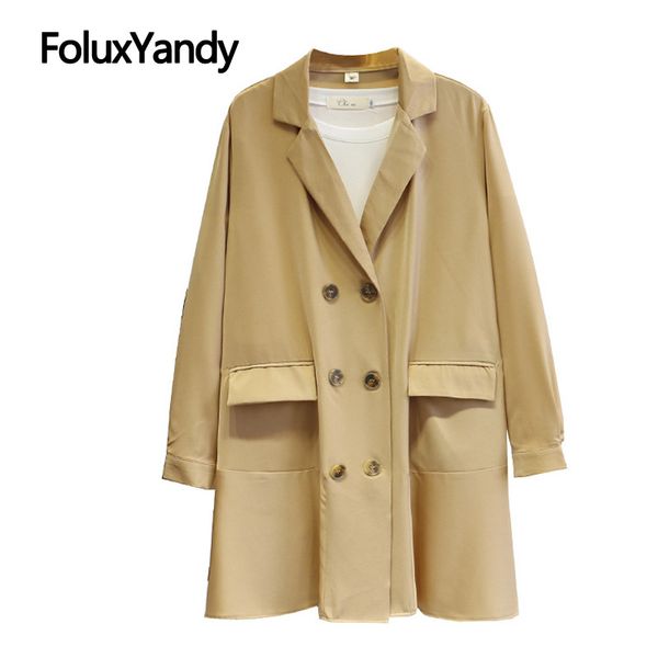 new double breasted trench coat women spring coats outerwear plus size long casual trench khaki black swm1383, Tan;black 
new double breasted trench coat women spring coats outerwear plus size long casual trench khaki black swm1383, Tan;black