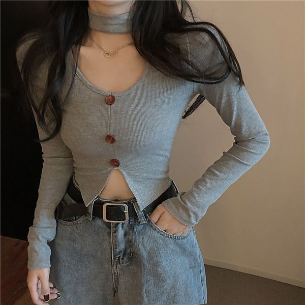 women dresses knitted bottoming shirt 2020 autumn scheming split halter slim slimming short long-sleeved t-shirt women, White
women dresses knitted bottoming shirt 2020 autumn scheming split halter slim slimming short long-sleeved t-shirt women, White