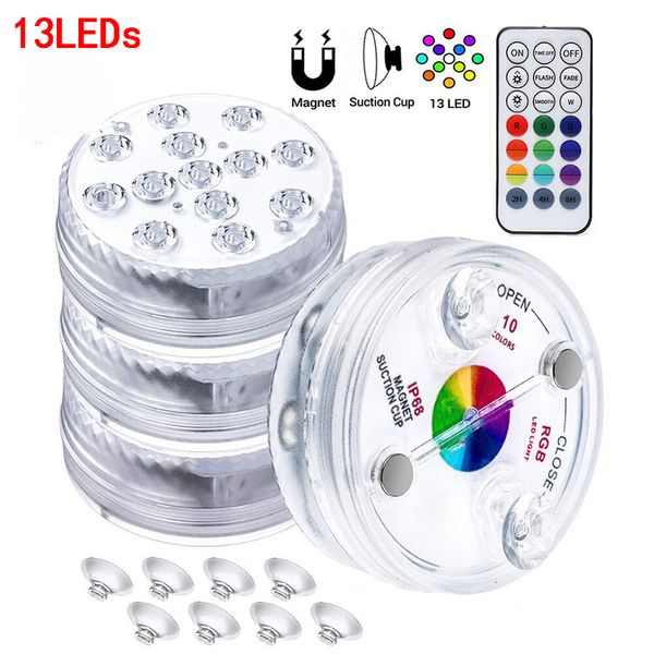 rgb submersible light with magnet 13 led underwater night light swimming pool light for outdoor vase fish tank pond
rgb submersible light with magnet 13 led underwater night light swimming pool light for outdoor vase fish tank pond