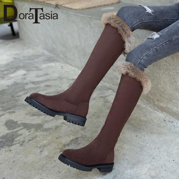 doratasia big size 33-43 female knee high boots winter warm fur snow boots women round toe chunky heels zip plush shoes woman, Black
doratasia big size 33-43 female knee high boots winter warm fur snow boots women round toe chunky heels zip plush shoes woman, Black