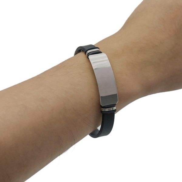 fashion jewelry vintage rubber wristband silicone stainless steel men bracelets bangles wholesale, Black
fashion jewelry vintage rubber wristband silicone stainless steel men bracelets bangles wholesale, Black