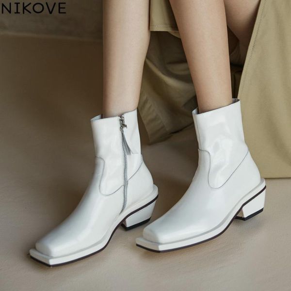 nikove 2021 autumn winter square toe ankle boots square heel fashion women shoes quality cow leather zipper short boot size34-39, Black
nikove 2021 autumn winter square toe ankle boots square heel fashion women shoes quality cow leather zipper short boot size34-39, Black