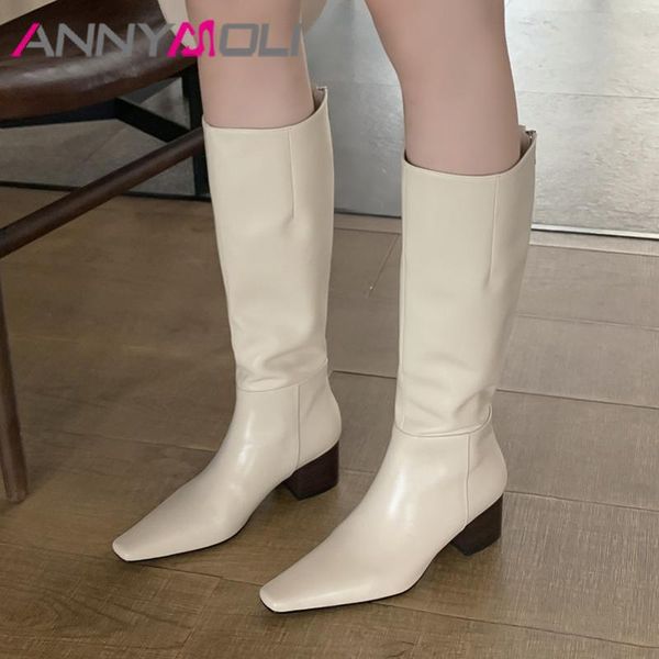 boots annymoli natural genuine leather high heel lady women knee shoes square toe thick heels zip long black 43
boots annymoli natural genuine leather high heel lady women knee shoes square toe thick heels zip long black 43