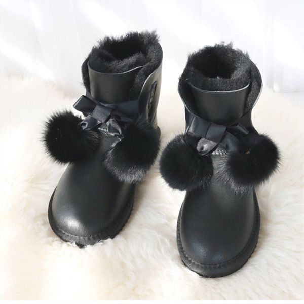 g&zaco luxury sheepskin boots waterproof snow boots women sheep wool ball fur flat women winter shoes, Black
g&zaco luxury sheepskin boots waterproof snow boots women sheep wool ball fur flat women winter shoes, Black