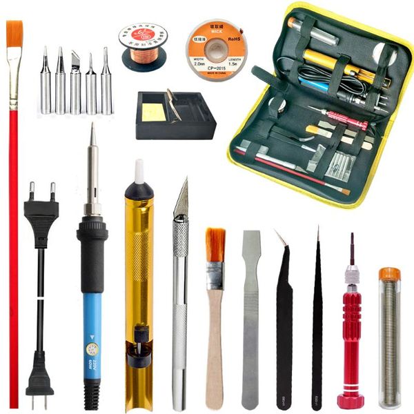 60w soldering iron portable adjustable temperature electric iron toolkit suction tin carving knife phone repair screwdriver tool
60w soldering iron portable adjustable temperature electric iron toolkit suction tin carving knife phone repair screwdriver tool