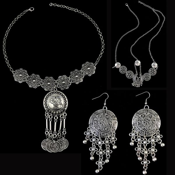 earrings & necklace bohemian vintage silver color hollow out flower coin alloy choker large pendant earring hairband jewelry set
earrings & necklace bohemian vintage silver color hollow out flower coin alloy choker large pendant earring hairband jewelry set
