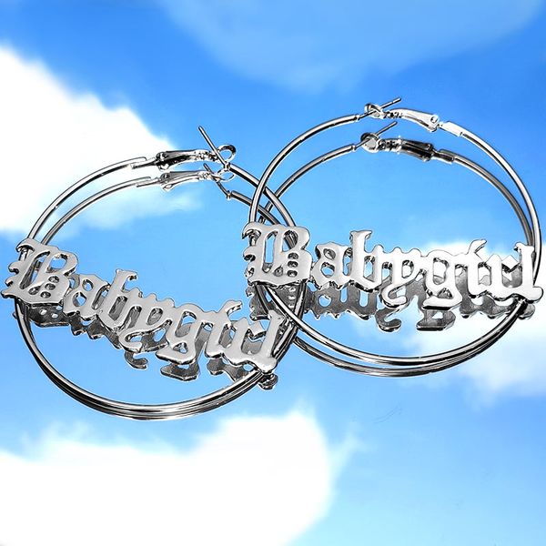 bynouck simple babygirl letter hoop women's earrings pendant unique gold silver color big circle earrings femme fashion jewelry, Golden;silver
bynouck simple babygirl letter hoop women's earrings pendant unique gold silver color big circle earrings femme fashion jewelry, Golden;silver