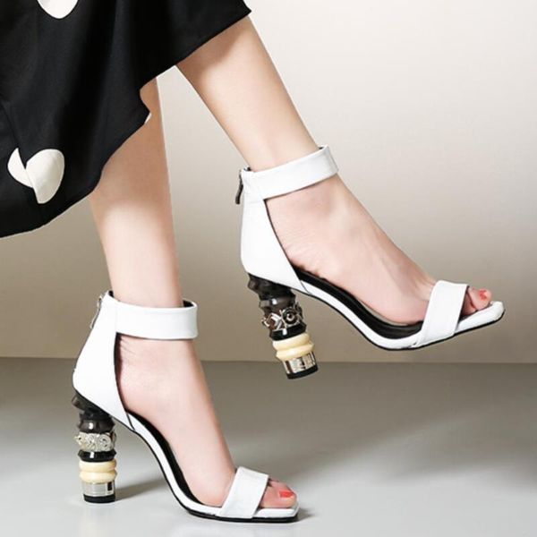 summer new fashion crystal metal super high heels cut out peep toe nightclub genuine leather women gladiator sandals 200604, Black
summer new fashion crystal metal super high heels cut out peep toe nightclub genuine leather women gladiator sandals 200604, Black