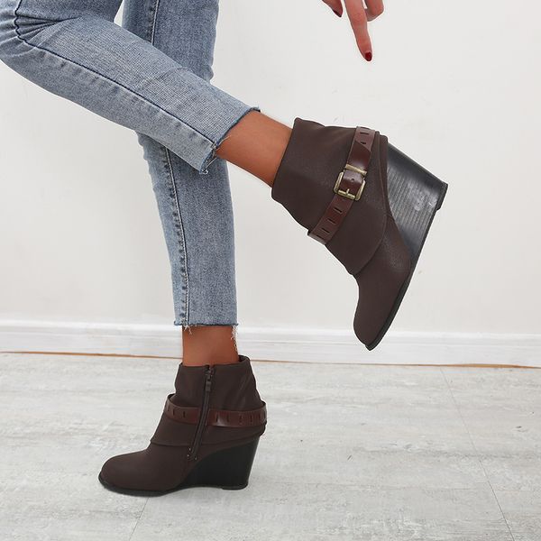ankle boots zip shoes for woman fashion ladies nice buckle winter warm plush female footwear women boots wedge heels, Black
ankle boots zip shoes for woman fashion ladies nice buckle winter warm plush female footwear women boots wedge heels, Black