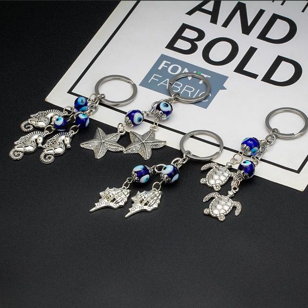 evil eye sea turtle starfish charm keychain alloy silver color ring turkish eye key chain fashion jewelry for women men ey6733
evil eye sea turtle starfish charm keychain alloy silver color ring turkish eye key chain fashion jewelry for women men ey6733