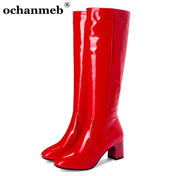 shiny patent leather knee boots women black white red zipper square high heels tall boots ladies autumn winter party shoes woman
shiny patent leather knee boots women black white red zipper square high heels tall boots ladies autumn winter party shoes woman