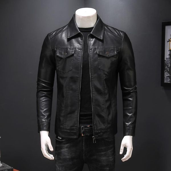 black faux leather men's windbreaker jackets 2020 autumn new turn down collar multi-pocket casual slim fit biker jacket male
black faux leather men's windbreaker jackets 2020 autumn new turn down collar multi-pocket casual slim fit biker jacket male
