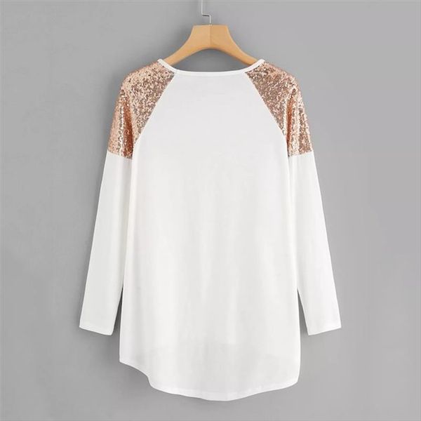 women tshirt plus size winter fashion women ladies t shirt sequin patchwork bottoming long sleeve loose tank casual clothes, White
women tshirt plus size winter fashion women ladies t shirt sequin patchwork bottoming long sleeve loose tank casual clothes, White