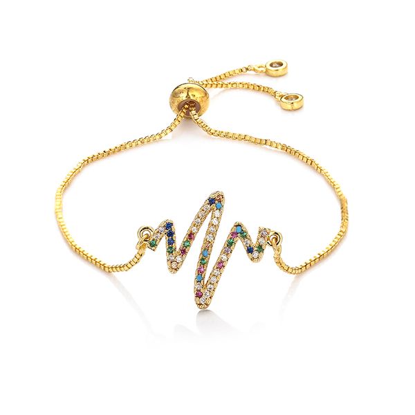 shiny cz ecg charm bracelets zircon colorful creative copper lady bracelet adjustable chain friendship gifts dropshipping, Black
shiny cz ecg charm bracelets zircon colorful creative copper lady bracelet adjustable chain friendship gifts dropshipping, Black