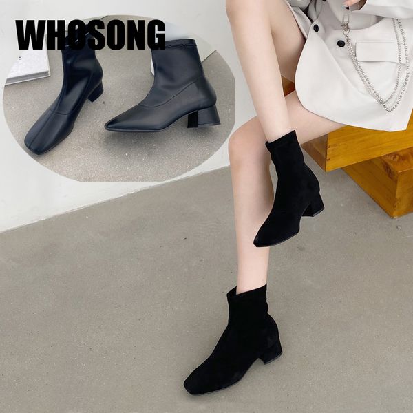 autumn women flock shoes ladies slip on mid calf boots woman soft leather shoes female black brand boots fashion thick heels new
autumn women flock shoes ladies slip on mid calf boots woman soft leather shoes female black brand boots fashion thick heels new