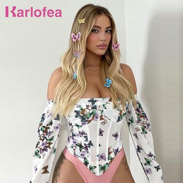 women's blouses & shirts kealofea mesh butterfly print women boning corset streetwear summer long sleeve push up padded bustier, White
women's blouses & shirts kealofea mesh butterfly print women boning corset streetwear summer long sleeve push up padded bustier, White