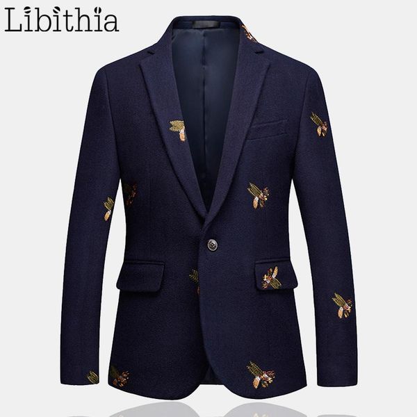 mens one button blazer bee embroidery wedding smart casual slim fit jacket big size 6xl navy blue clothes male t208, White;black
mens one button blazer bee embroidery wedding smart casual slim fit jacket big size 6xl navy blue clothes male t208, White;black