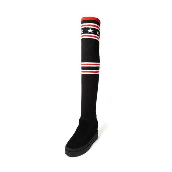 women genuine leather boots 2020 autumn winter cow over the knee boots wild women socks stripe socks long size 35-39, Black
women genuine leather boots 2020 autumn winter cow over the knee boots wild women socks stripe socks long size 35-39, Black