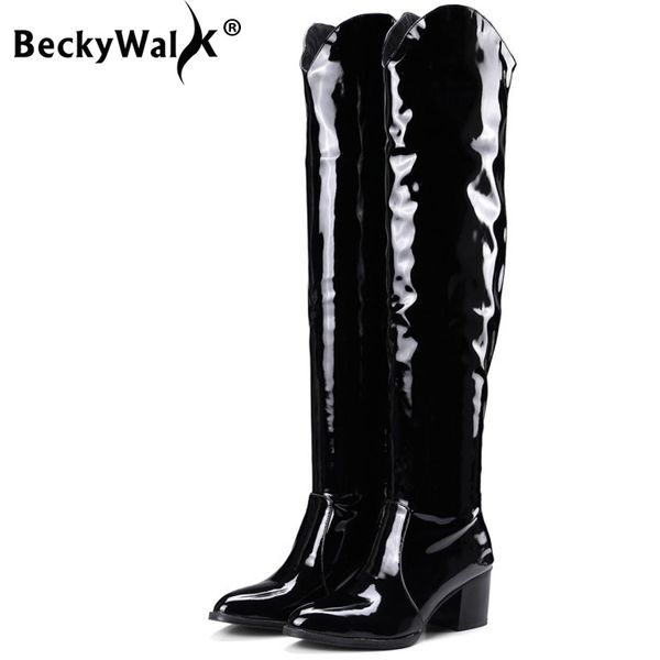 boots pattent leather knee high women 6cm block heels black snakeskin lady winter shoes woman botines mujer big size 43 wsh3482
boots pattent leather knee high women 6cm block heels black snakeskin lady winter shoes woman botines mujer big size 43 wsh3482
