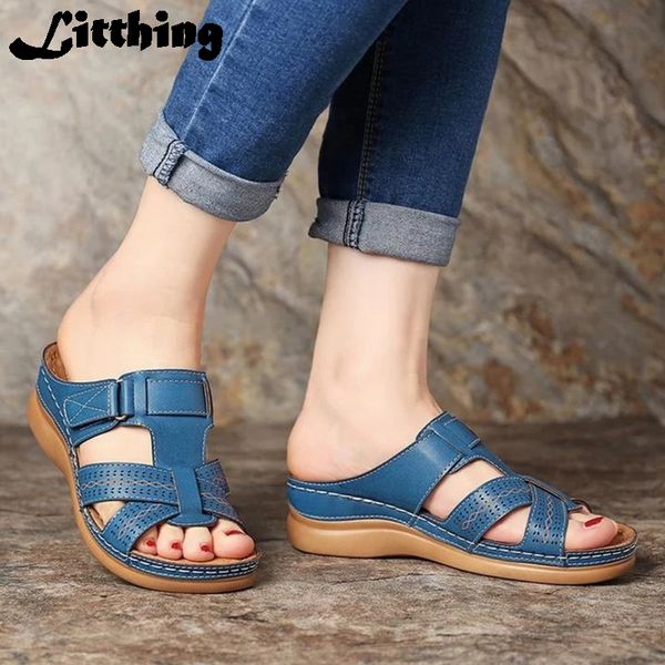 shoes woman summer sandals orthopedic comfy soft women sandals retro wedge low heels shoes thick bottom ladies, Black
shoes woman summer sandals orthopedic comfy soft women sandals retro wedge low heels shoes thick bottom ladies, Black