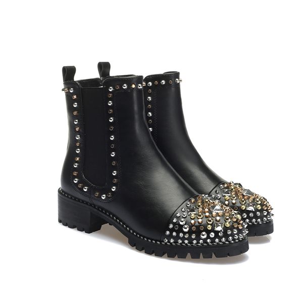 genuine leather womens pointed toe rivet studed ankle boots designer stilettos shoes black ankle boots
genuine leather womens pointed toe rivet studed ankle boots designer stilettos shoes black ankle boots