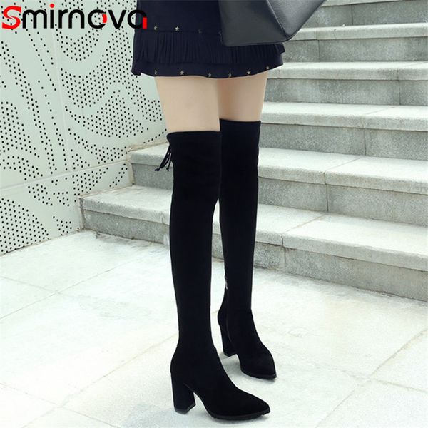 mirnova 2020 new arrival lace up over the knee boots elegant super high heels suede leather boots casual rivet long woman, Black
mirnova 2020 new arrival lace up over the knee boots elegant super high heels suede leather boots casual rivet long woman, Black