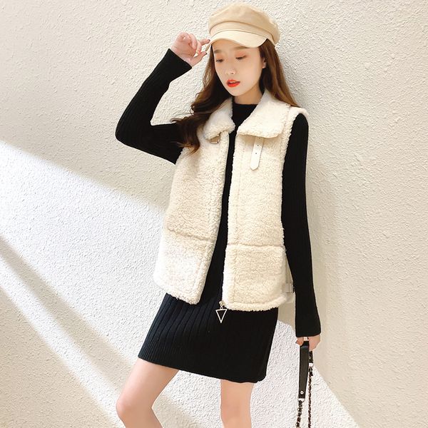 women's vests solid cashmere sleeveless jacket women short casual winter vest oversized cotton padded female thick big pockets outwear, Black;white
women's vests solid cashmere sleeveless jacket women short casual winter vest oversized cotton padded female thick big pockets outwear, Black;white