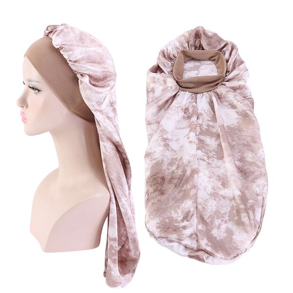 tie-dye long bonnet for women long hair braid headwear elegant dreadlock curly hair wrap ladies hair styling cap satin sleep hat, Blue;gray
tie-dye long bonnet for women long hair braid headwear elegant dreadlock curly hair wrap ladies hair styling cap satin sleep hat, Blue;gray