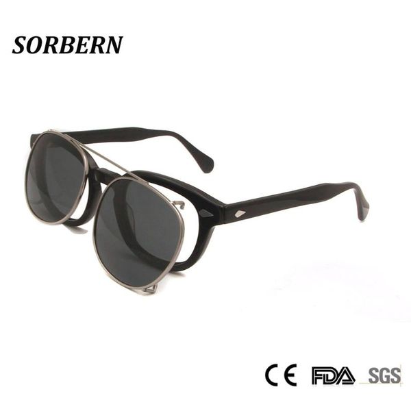 sorbern men clip on sunglasses polarized lens women round acetate optical frames johnny depp style sun glaases uv400 goggles, White;black
sorbern men clip on sunglasses polarized lens women round acetate optical frames johnny depp style sun glaases uv400 goggles, White;black