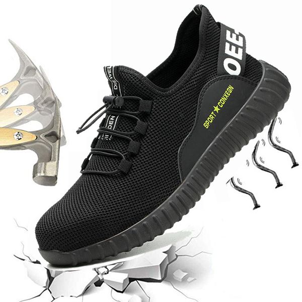 work safety boots men shoes steel toe work shoes anti piercing safety slip-on male men's size 47, Black
work safety boots men shoes steel toe work shoes anti piercing safety slip-on male men's size 47, Black
