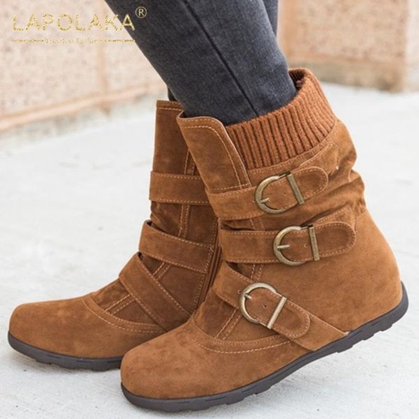 lapolaka 2020 big size 43 snow boots woman shoes increasing heels zip up comfy buckle decorathion ankle boots, Black
lapolaka 2020 big size 43 snow boots woman shoes increasing heels zip up comfy buckle decorathion ankle boots, Black