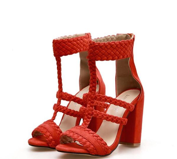 summer casual dress shoes ladies suede sandals pointed fish mouth thick high heels, Black
summer casual dress shoes ladies suede sandals pointed fish mouth thick high heels, Black
