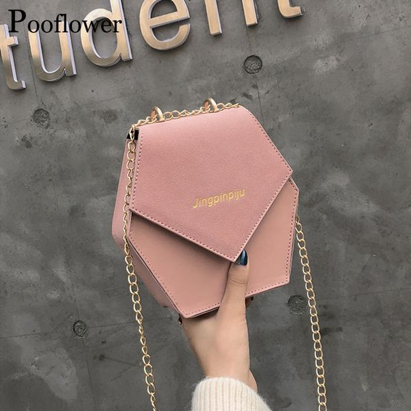 pooflower chic hexagon shape mini chains shoulder bag for women fashion pu leather crossbody bag femme purse tassen dames zh136
pooflower chic hexagon shape mini chains shoulder bag for women fashion pu leather crossbody bag femme purse tassen dames zh136