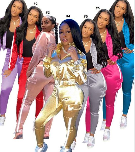 women clothes reflective stripe designers zipper jacket crop coat + pants trousers 2 piece patchwork outfits street sportswear d92301, White
women clothes reflective stripe designers zipper jacket crop coat + pants trousers 2 piece patchwork outfits street sportswear d92301, White