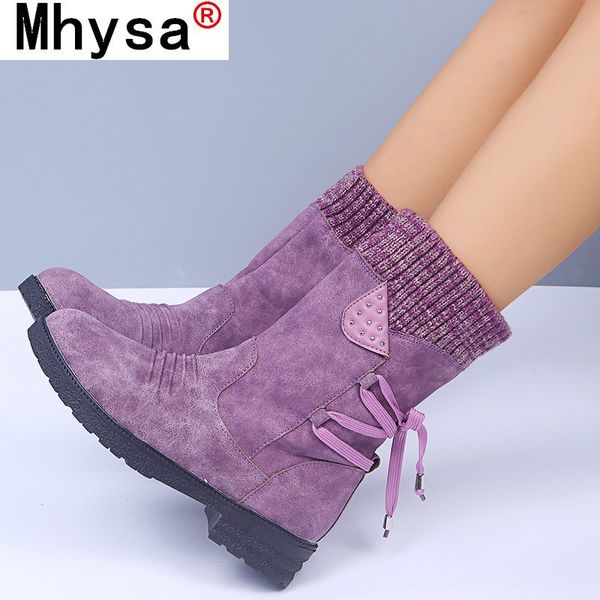 women boots fashion winter pu mid-calf boots with back lace-up design warm solid color low heels shoes botas mujer 2020, Black
women boots fashion winter pu mid-calf boots with back lace-up design warm solid color low heels shoes botas mujer 2020, Black