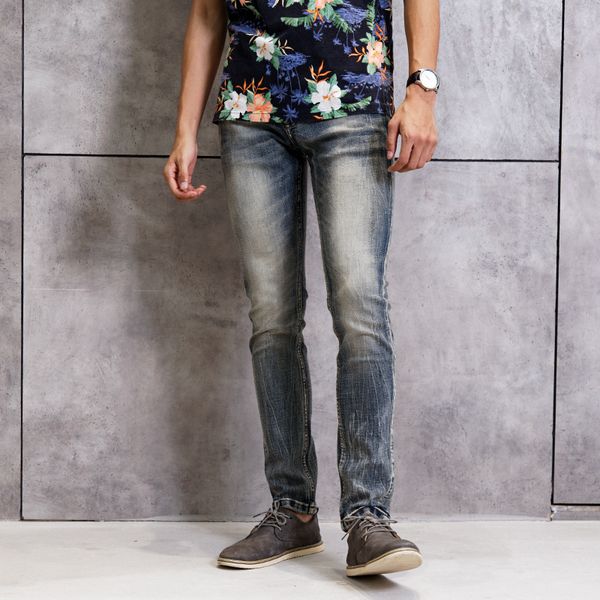 men's jeans italian style fashion men retro washed elastic slim classical pants vintage designer homme, Blue
men's jeans italian style fashion men retro washed elastic slim classical pants vintage designer homme, Blue