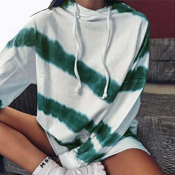 women casual hoodies tie dye striped print autumn sweatshirt new fashion hooded long sleeve drawstring pullover, Black
women casual hoodies tie dye striped print autumn sweatshirt new fashion hooded long sleeve drawstring pullover, Black