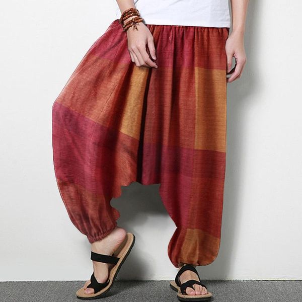 men's pants incerun men harem cotton joggers elastic waist plaid casual drop crotch trousers 2021 streetwear chic loose pantalon, Black
men's pants incerun men harem cotton joggers elastic waist plaid casual drop crotch trousers 2021 streetwear chic loose pantalon, Black
