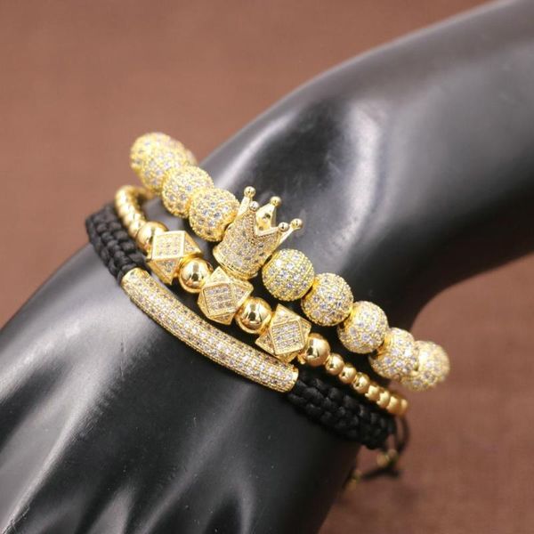 3pcs/set hip hop gold crown bracelets 8mm micro pave cz ball charm braided bracelet men luxury masculina pulseira bileklik, Black
3pcs/set hip hop gold crown bracelets 8mm micro pave cz ball charm braided bracelet men luxury masculina pulseira bileklik, Black