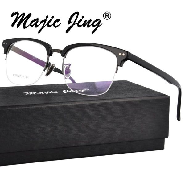 magic jing acetate and stainless steel combination rx optical frames full rim myopia eyewear eyeglasses gm3025, Black
magic jing acetate and stainless steel combination rx optical frames full rim myopia eyewear eyeglasses gm3025, Black