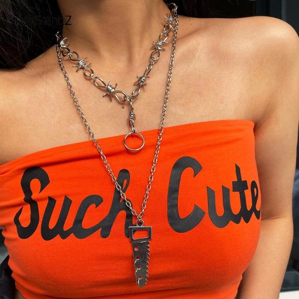 ingesight.z 2pcs/set silver color thorns iron choker necklace collar for women punk exaggerated pendant long necklaces jewelry
ingesight.z 2pcs/set silver color thorns iron choker necklace collar for women punk exaggerated pendant long necklaces jewelry