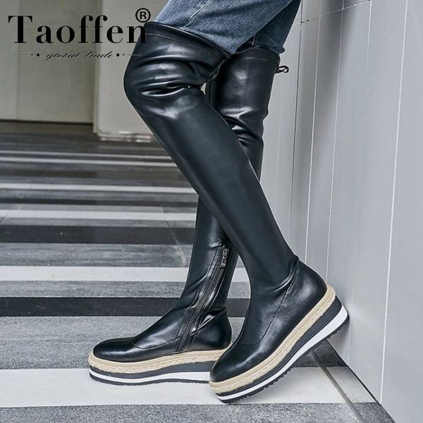 taoffen женщины из натуральной кожи высокого качества над knee boots black клинья платформа zipper long boots daily обувь размер 34-39
taoffen женщины из натуральной кожи высокого качества над knee boots black клинья платформа zipper long boots daily обувь размер 34-39