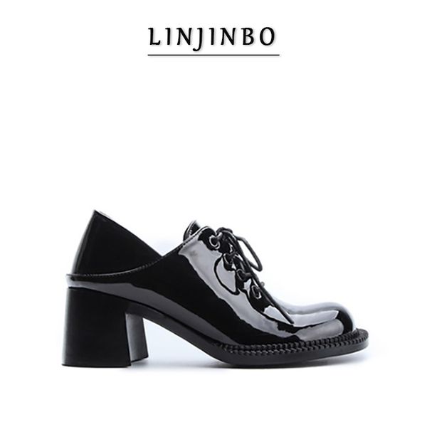 2020 autumn mary jane shoes women big round toe lace-up high heels women retro fashion patent leather pumps zapatos mujer, Black
2020 autumn mary jane shoes women big round toe lace-up high heels women retro fashion patent leather pumps zapatos mujer, Black