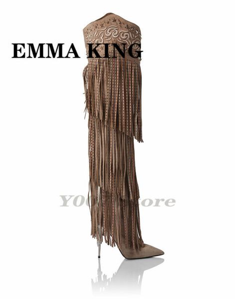 2020 sheep suede women over knee-high boots pointed-toe fringes crystal iron heel women shoes embroidery high heels long boot, Black
2020 sheep suede women over knee-high boots pointed-toe fringes crystal iron heel women shoes embroidery high heels long boot, Black