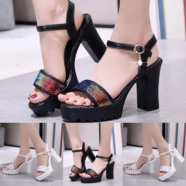 women fashion fish-mouth chunky heels sequins open-toe ankle-buckle sandals party shoes platform fashion women shoes high, Black
women fashion fish-mouth chunky heels sequins open-toe ankle-buckle sandals party shoes platform fashion women shoes high, Black