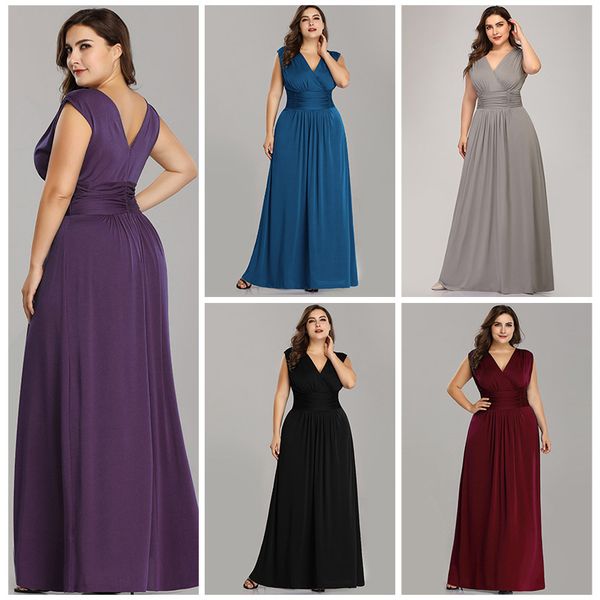 

V Neck Chiffon A Line Floor Length Long Bridesmaid Dress Prom Party Evening Dress Special Occasion Custom Made Plus Size Dress Gowns Robes