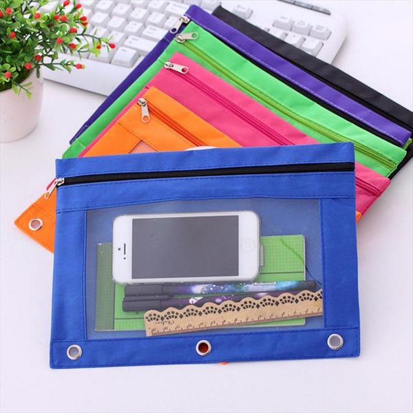 1pc zippered binder makeup brush pouch with ring rivet 3 holes home supplies storage bag
1pc zippered binder makeup brush pouch with ring rivet 3 holes home supplies storage bag