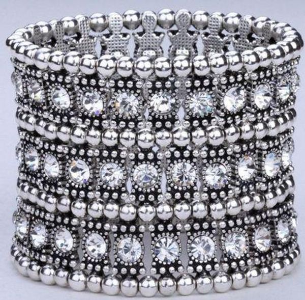1pcs luxury antique 1 row 2 row 3 row etc. antique silver clear crystal silver tone stretch bracelet, Black
1pcs luxury antique 1 row 2 row 3 row etc. antique silver clear crystal silver tone stretch bracelet, Black