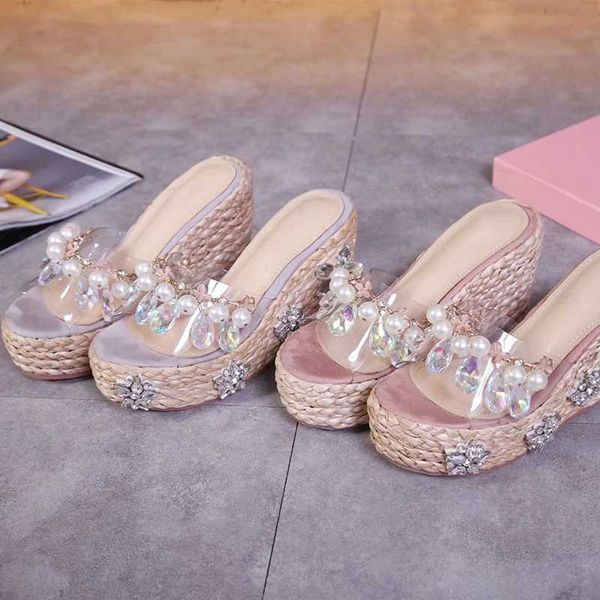 кристалл платформа тапочки женщины сандалии тапочки клинья мода обувь casual heeled рыбы рот женщины, Black
кристалл платформа тапочки женщины сандалии тапочки клинья мода обувь casual heeled рыбы рот женщины, Black