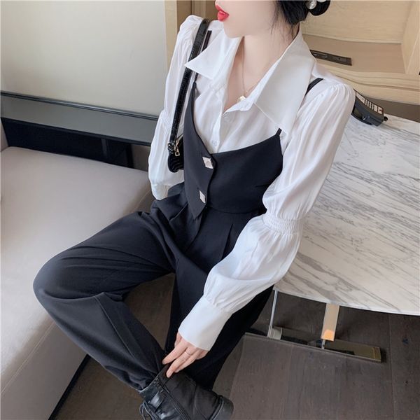осенью новый поддельные из двух частей suspender костюм костюм брюки suitvest подвязка рубашка с длинным рукавом женщин высокой талии широки, Gray
осенью новый поддельные из двух частей suspender костюм костюм брюки suitvest подвязка рубашка с длинным рукавом женщин высокой талии широки, Gray